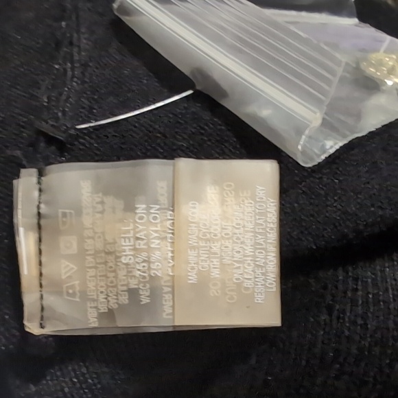 Karl Lagerfeld Paris cropped lace sleeve cardigan sweater - Picture 8 of 8